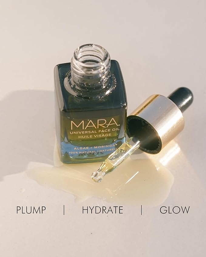 MARA - Natural Algae + Moringa Universal Face Oil | Plant-Based Skin Care | Nourishes with Algae Plankton Blend + Boosts Firmness For All Skin Types, (.5 oz | 15 ml)