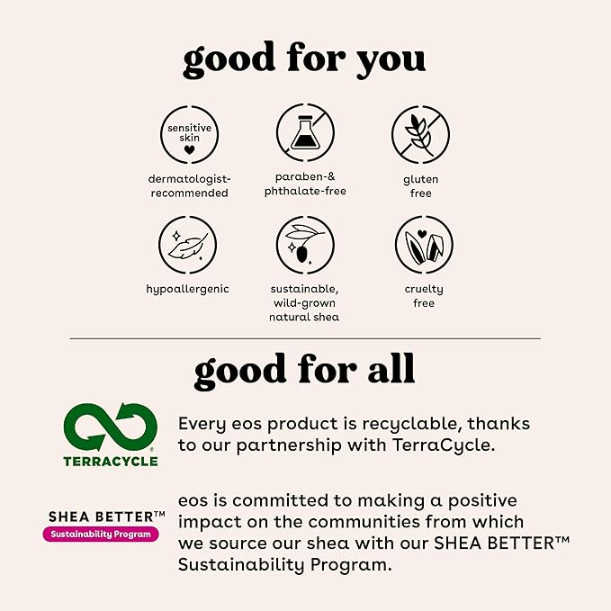 eos 100% Natural & Organic Lip Balm Stick- Vanilla Bean Sweet Mint | Dermatologist Recommended for Sensitive Skin | All-Day Moisture Lip Care Products