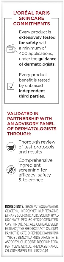 L'Oreal Paris Revitalift 1.5% Pure Hyaluronic Acid Face Serum, Hydrate & Reduce Wrinkles, Fragrance Free 1 oz