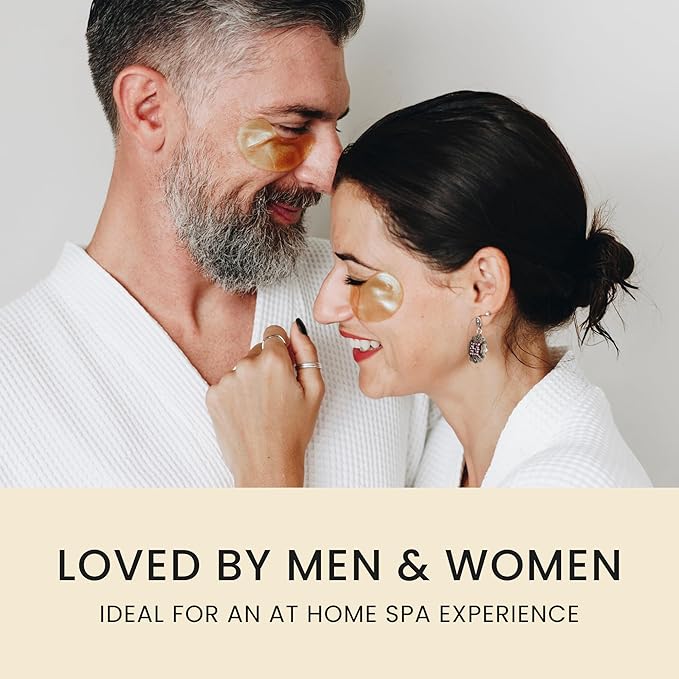 24K Gold Under Eye Patches (44 Pairs) – Collagen Masks for Dark Circles, Puffiness & Wrinkles – Skincare Treatment for Women