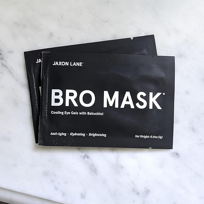 BRO MASK Under Eye Gel Pads: Cooling Eye Patches for Dark Circles and Puffiness | Anti Aging Hydrogel Eye Patch Set + Bakuchiol, Green Tea, Hyaluronic Acid, Caffeine, Niacinamide/Vit B3 (4 X 6 Pairs)