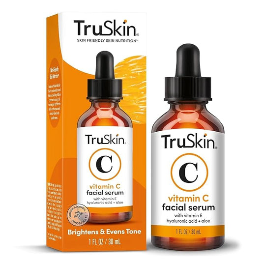 TruSkin Vitamin C Serum For Face – Anti Aging Formula with Vitamin C, Hyaluronic Acid, Vitamin E – Brightening Serum – Improve Appearance of Dark Spots, Tone, Fine Lines & Wrinkles, 1 Fl Oz