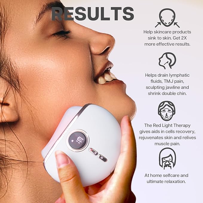 Aurora Gua Sha Device, VRAIKO Aurora-X Handheld Gua Sha Device, White Jade Stone Face Massagers