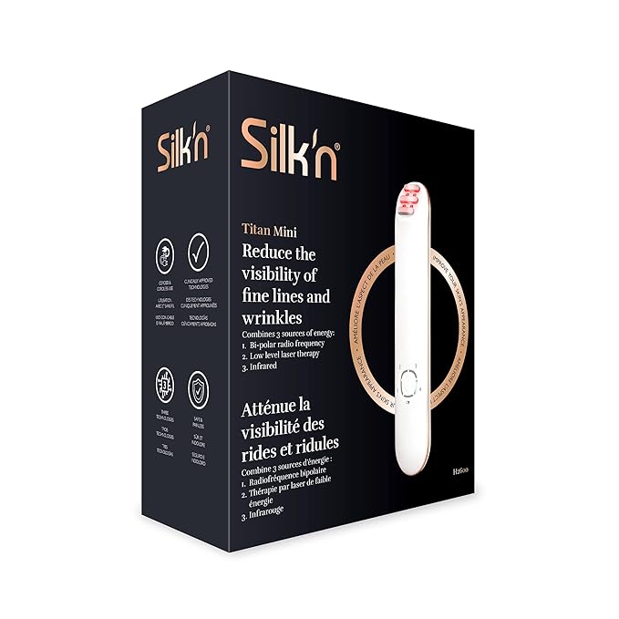 Silk’n Anti-Aging Device | Titan Mini | Wrinkle Reduction & Skin Tightening | Rejuvenates Skin on Smaller Face Areas | Cordless Use | Skin Care Device with LED | Unisex Hygiene & Personal Care