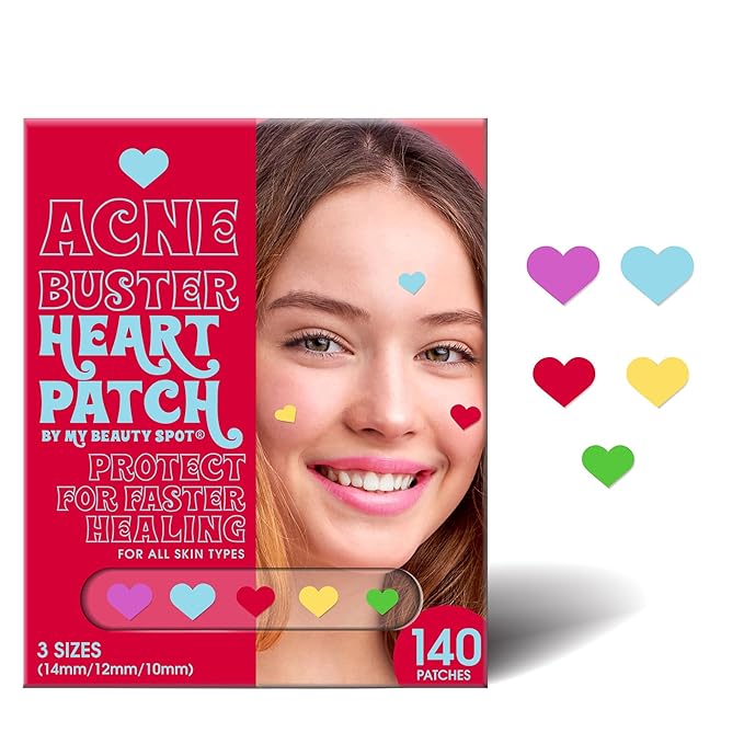 My Beauty Spot Pimple Patches Cute Acne Patches For Face (140 Patches) with Hydrocolloid, Tea Tree Extract & Salicylic Acid, Colorful Fun Designs - Pimple Patches for Face Acne Spot Treatment