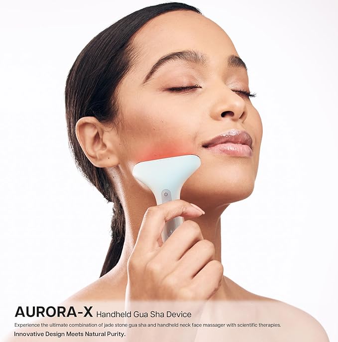 Aurora Gua Sha Device, VRAIKO Aurora-X Handheld Gua Sha Device, White Jade Stone Face Massagers