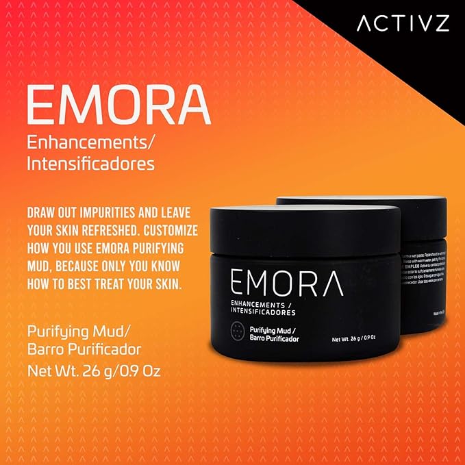 ACTIVZ Emora Purifying Mud - Skincare Mask with Kaolin Clay, Papain, and Honey to Remove Impurities, Exfoliate, and Promote Radiance - 26g
