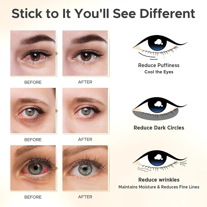 Under Eye Patches for Puffy Eyes,Dark Circles,Wrinkles & Eye Bags-Day & Night Eye Mask Gel Set with Collagen & 24K Gold,Ideal Undereye Skincare Gift for Bridesmaids, Women & Birthdays