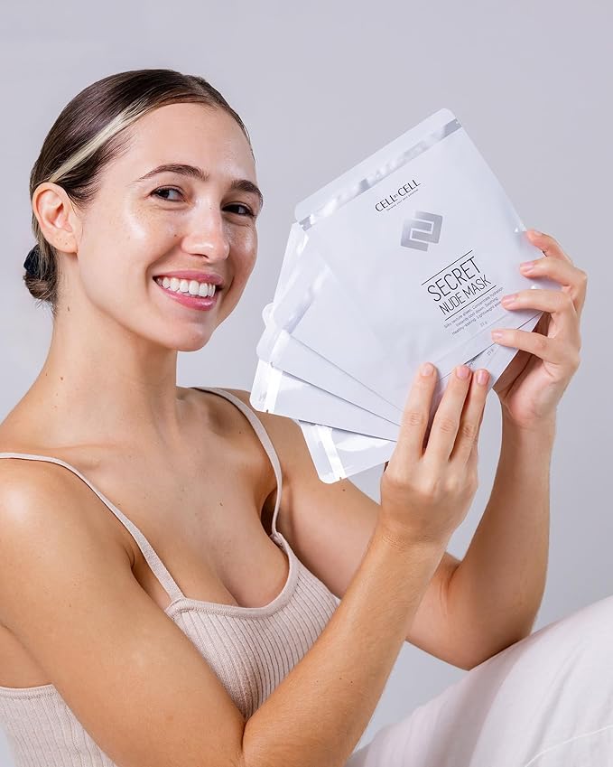 Secret Nude Mask | Ultra Thin Face Mask Provides Nourishment & Skin-Enhancing Ingredients For A Vibrant, Moisturized Skin | Pack of 5