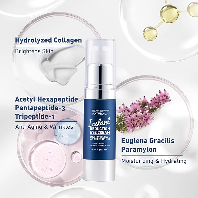 Enaskin Naturals Instant Eye & Face Lift Cream: Rapid Under Eye Bags Wrinkles Puffiness Remover for Women and Men in 60s - Temporary Firming & Tightening Treatment - Wrinkle Filler - 0.5 oz