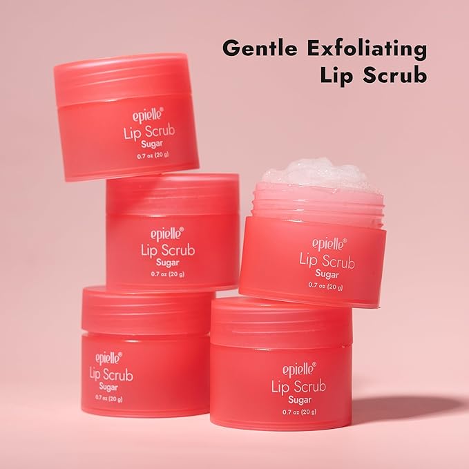 epielle Lip Care Kit | Lip Glow Oil Cherry (6mL) + Lip Sugar Scrub (20g) | Hydrate & Exfoliate for Soft, Smooth Lips | 2-Piece Set for Daily Lip Care, Easter Gifts