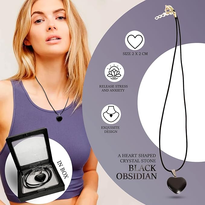 Silk Sleep Mask Black - Organic Mulberry Silk Hypoallergenic Sleeping Mask Gift Set with Obsidian Pendant Necklace, Essential Oil Roller Bottle, and Black Obsidian Crystal Kit Meditation