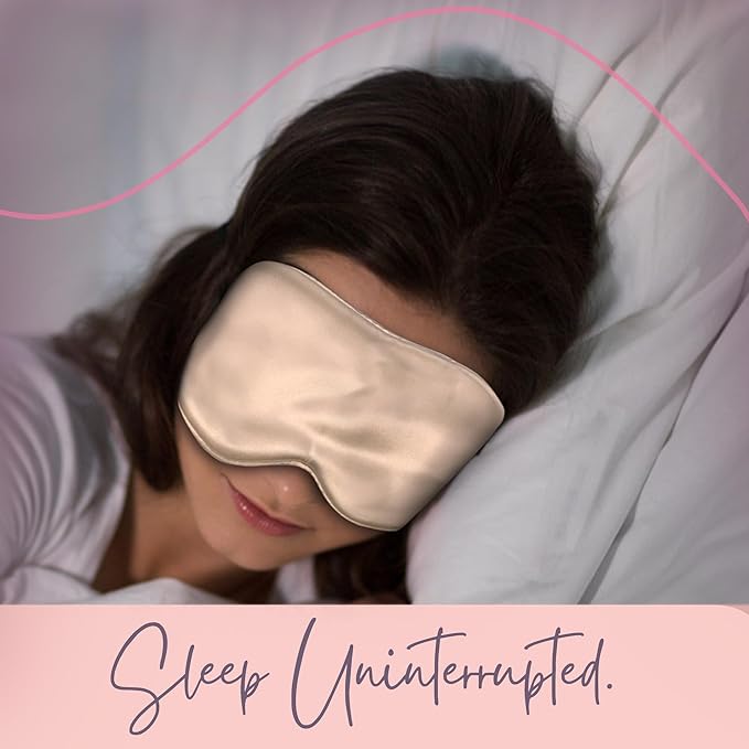 CELESTIAL SILK 100% Silk Sleep Mask for Women with Silk Covered Elastic Strap, Eye Mask for Sleeping (One Size, Taupe)