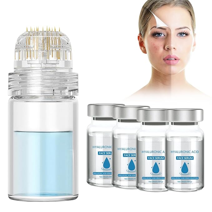 Micro Infusion System for Lips, Micro System for Face, SerumSmooth Skin Facial Serum for All Skin Types (1*Micro System Tool+4* Face Serum)