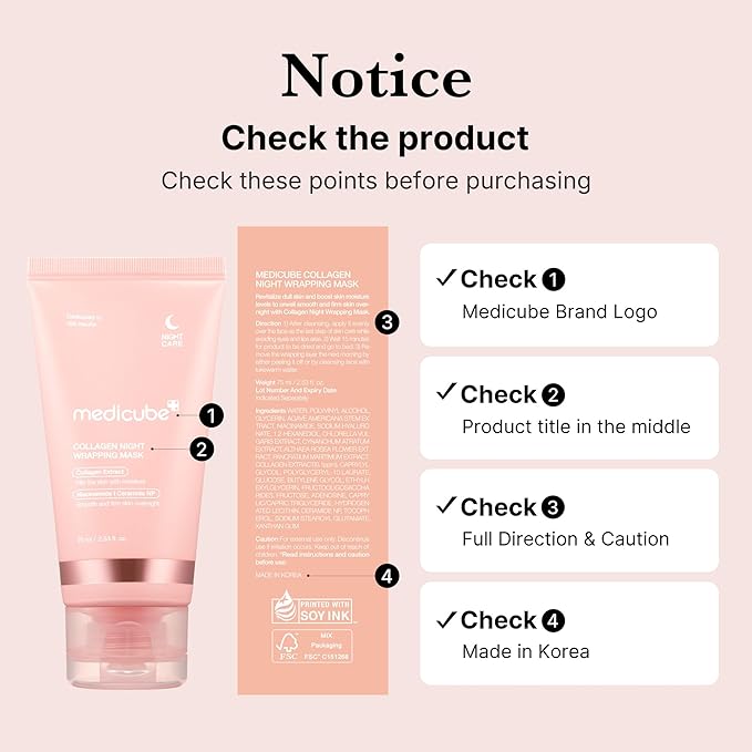 medicube Collagen Wrapping Mask Twin Pack with Jelly Brush- 2 Collagen Wrapping Masks + Jelly Brush