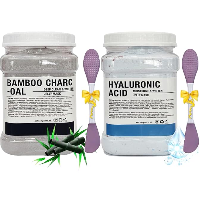 Jelly Mask Powder for Facials Care,Hyalorunic Acid Moisturizing Jelly Face Mask,Bamboo Charcoal Jelly Mask for Facials Professional