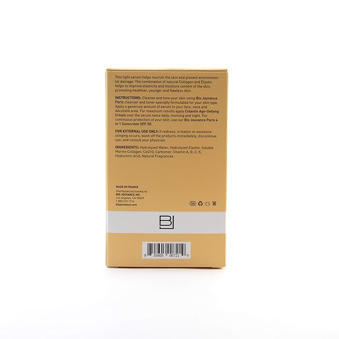 Bio Jouvance - Colastin Age Defying Serum 1oz / 30ml - Professional Eye & Face Hydrating Cream | Facial Skin Care Treatment | Made in France