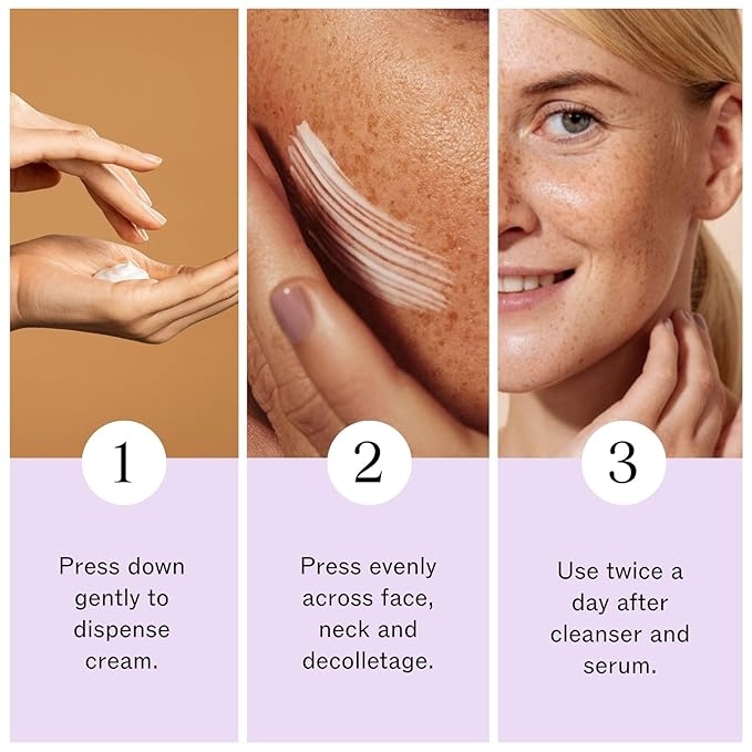 LilyAna Naturals Face and Neck Moisturizer for Women and Men - Moisturizer Face and Neck Cream for Dry Skin and Dark Spot Brightening - Rose and Pomegranate Extracts - 1.7oz