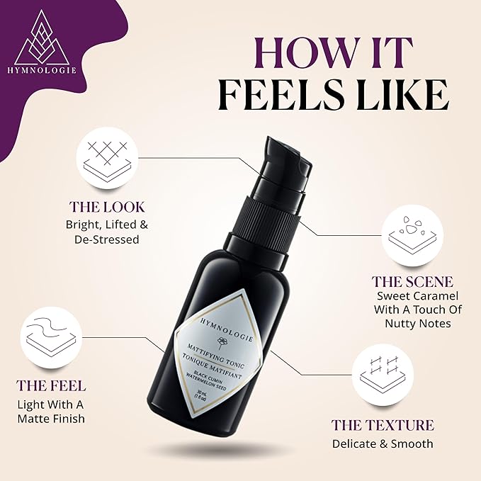 Mattifying Tonic Facial Serum - Moisturizer for Oily Skin Control and Hydration with Black Cumin and Watermelon | Fast Absorbing Matte Primer for Face Repair | for All Skin Types – 30ml