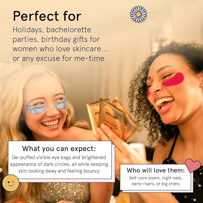 grace & stella Award Winning Under Eye Mask - Birthday Gifts For Women - Bridesmaid Gifts - Reduce Dark Circles, Puffy Eyes, Undereye Bags, Wrinkles - Under Eye Patches - Vegan (24 Pairs, Pink)