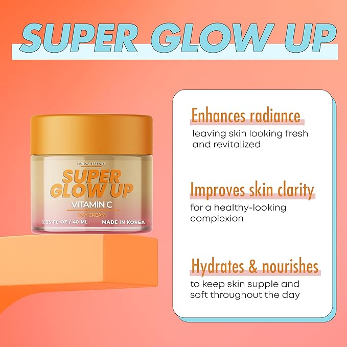 Vitamin C Day Cream - Dermatologist Tested, Anti- Aging, Korean Skin Care - Hydrates, Evens Skin Tone & Boosts Radiance - Clean Beauty, Vegan, Non-GMO, Cruelty-Free - 1 Pack