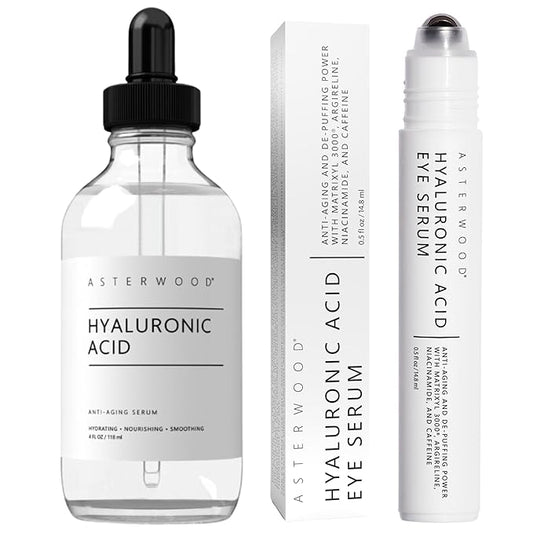 Asterwood Hyaluronic Acid Serum (4 oz) + Hyaluronic Acid Eye Serum