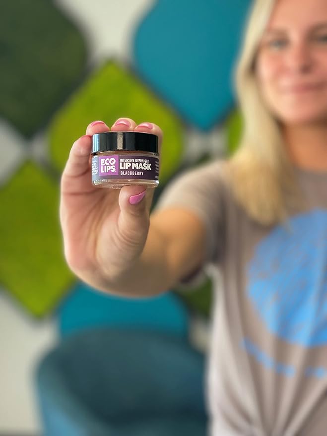 Eco Lips Vanilla Bean Lip Sugar Scrub & Blackberry Intensive Overnight Lip Repair Mask Duo - 100% Organic Lip Care Treatment - Gently Exfoliate, Polish, & Repair Dry, Flaky Lips