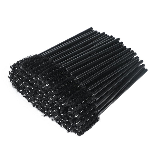 G2PLUS 100PCS Disposable Eyelash Brushes, Adjustable Mascara Wands Makeup Applicator Kits, Eyelash Spoolies Brushes for Eyelash Extensions and Eyebrows (Black)