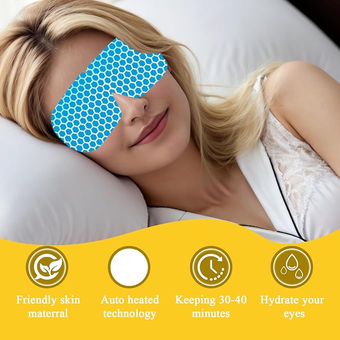 30 Pcs Steam Eye Mask for Puffy Eyes & Dark Circles, Self-Heating Sleep Mask for Travel Essentials, Hydrating & Soothing Eye Patches, Self-Care SPA Relaxation Gifts for Women, Men,Stocking Stuffers