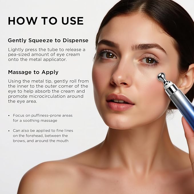 MOMOHOO Retinol Caffeine Under Eye Cream – Anti-Aging Eye Cream with Soluble Collagen for Puffiness, Wrinkles, and Under-Eye Bags, Hydrating & Soothing Formula for Women (0.68 fl. oz)