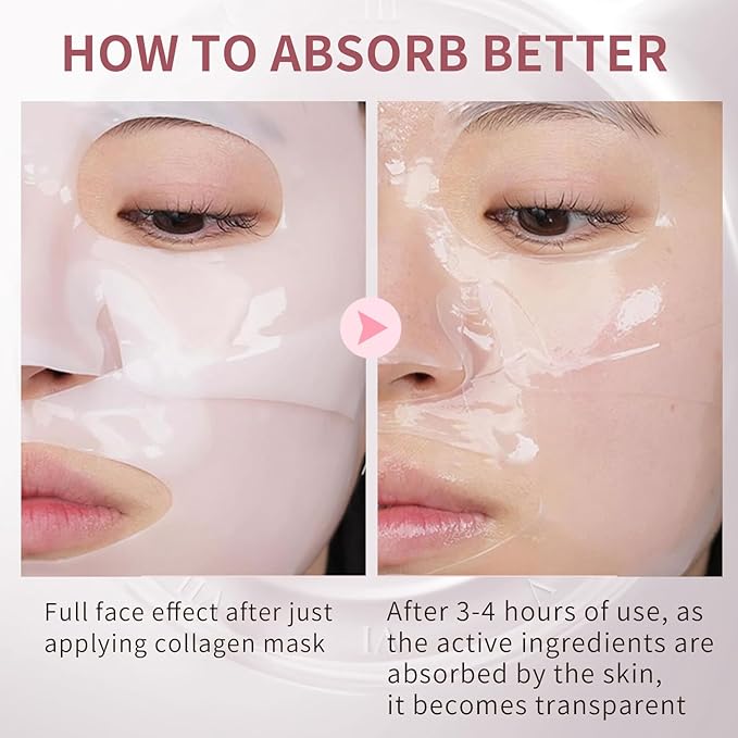 Bio-Collagen Face Masks, Real Deep Collagen Mask, Vitality-Fill Deep Hydrates, Facial Hydrogel Masks | TikTok Trend Items | Korean Skin Care
