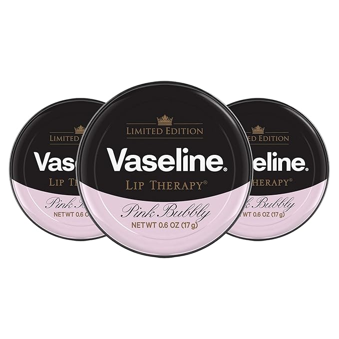 Vaseline Lip Therapy Lip Balm, 3 Pack, Limited Edition Pink Bubbly, 0.6 oz