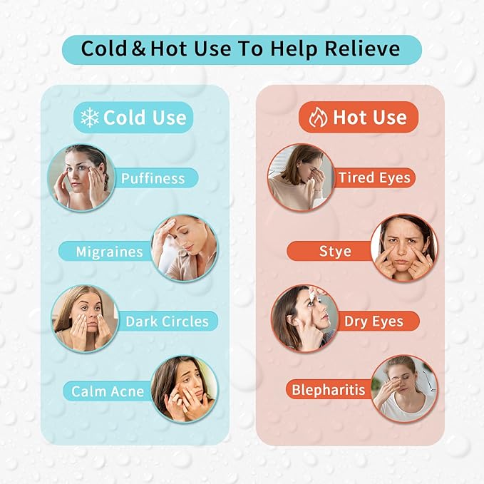 Bundle of CONBELLA Cold Face Eye Masks Ice Face Mask Hot Cold Compress and 2PCS Cooling Eye Mask Gel Eye Mask