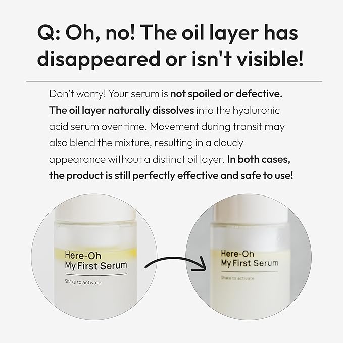 Here-Oh My First Bubble Texture Hydrating Serum with Hyaluronic Acid | Face Serum for Skin Barrier Repair and Glowing Skin | Korean Serum for Dry Skin & Sensitive Skin (1.69 fl oz)