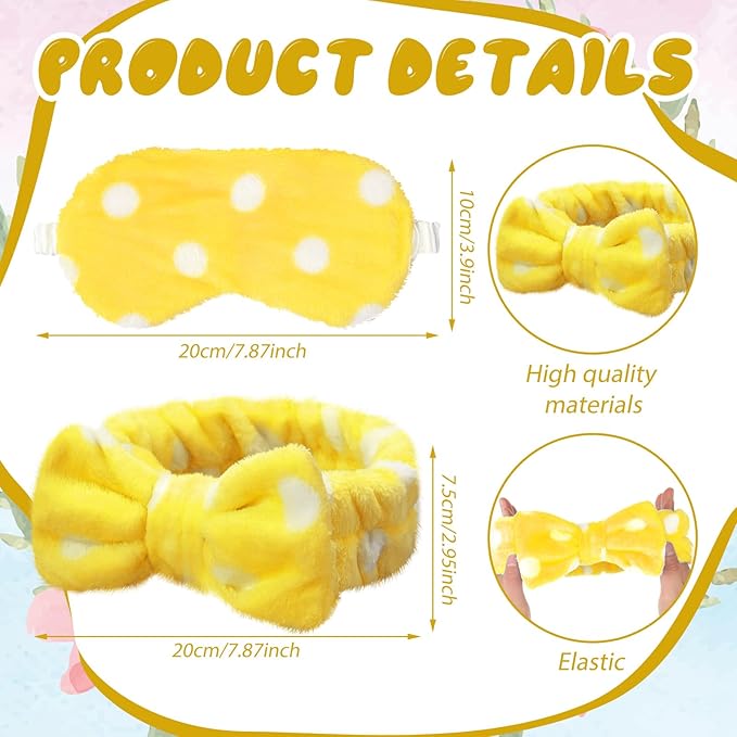 Kajaia 12 Pcs Sleepover Party Favors for Woman Plush Sleep Eye Mask Soft Spa Headband for Spa Birthday Bachelorette Slumber Party Supplies(Elegant)