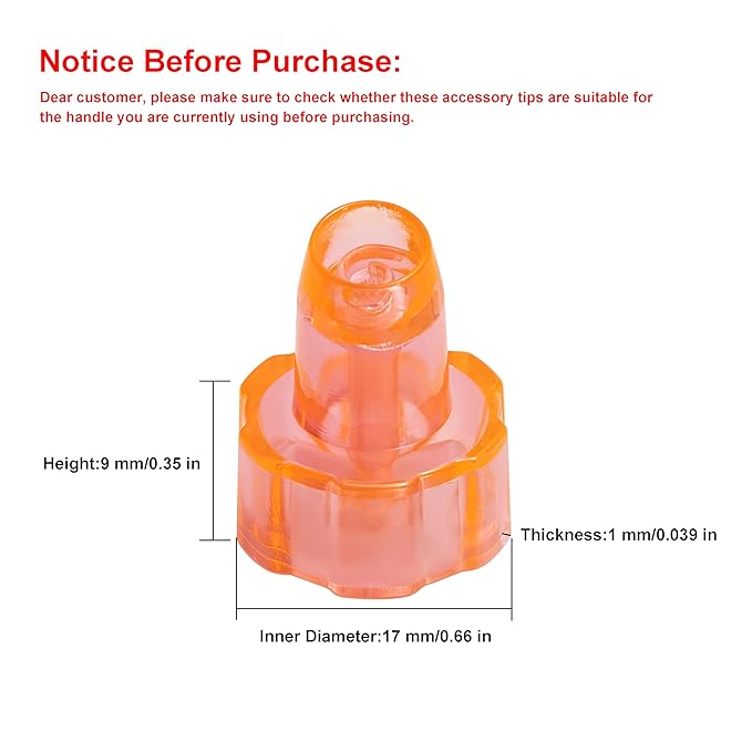 Plastic Cap Beaty Machine Spare Parts Hydro Dermabrasion Water Peeling Tips 8pcs Per Set For Elitzia ETNS900 ETAF131T (Orange)