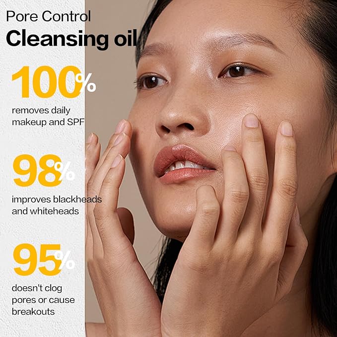 200ML Deep Cleansing Oil, Pore Control Cleanser for Face, Makeup Blackhead Remover Oil, Korean Skin Care