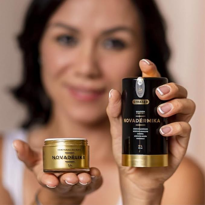 Novadérmika & Novadélika 2in1. Facial Emulsion and Eye Contour - Nourishes, Hydrates, Rejuvenates and leave your Skin with a Radiant Glow - Anti-aging - Cactus Blossom Fragrance.