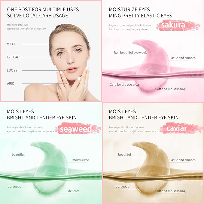 30 PCS Eye Masks & Lip Mask,Under Eye Patches for Reducing Fine Lines and Dark Circles,Gel Crystal Lip Care Pads Mask Bulk for Moisturizing, Spa or Wrinkles Patches for Women Mother's Day Gifts