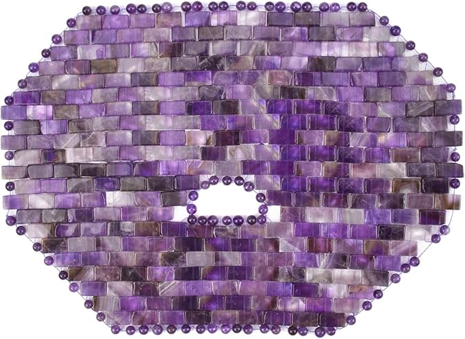 ideayard Jade Mask, Amethyst Crystal Face Cold Mask for Headache/Migraine Relief Mask, Weight Compress Mask Cover Eye for Puffy Eyes, Tension, Sinus & Stress Relie Relax Skin Care Spa