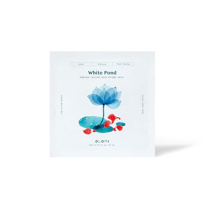 OLOMI - WHITE POND Reviving Face Mask Set for Vibrant Freshness | 4x facial sheet masks