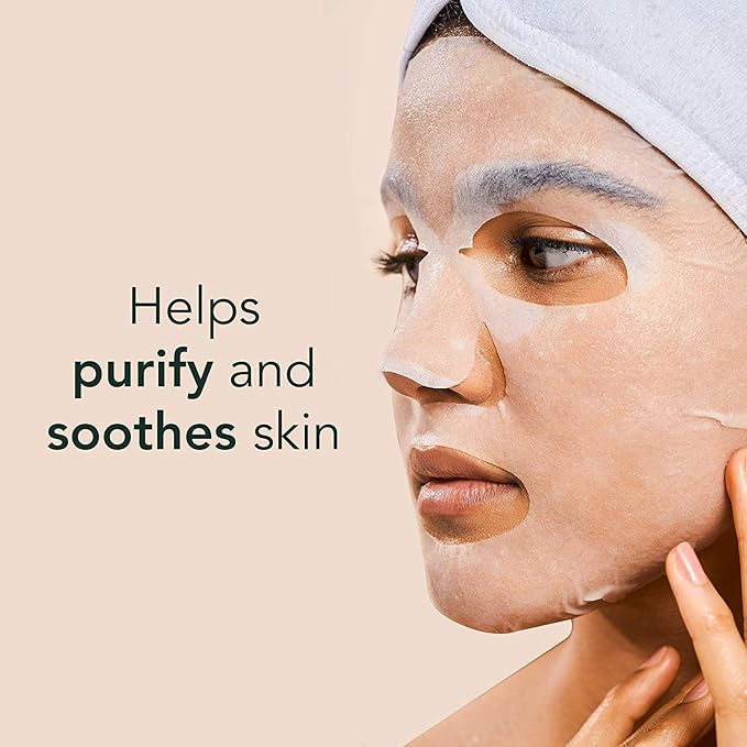 Rael Face Mask Skin Care, Tea Tree Face Masks - Bamboo Facial Sheet Mask, Korean Skincare, with Tea Tree Oil and Fruit Extracts, All Skin Types (Tea Tree, 5 Sheets)
