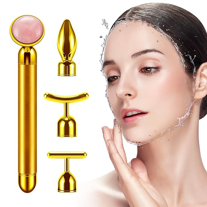 4-in-1 Face Massager Roller 24k Golden Face Roller, Arm Eye Nose Massage for Face Facial Massager Skin Care Tools