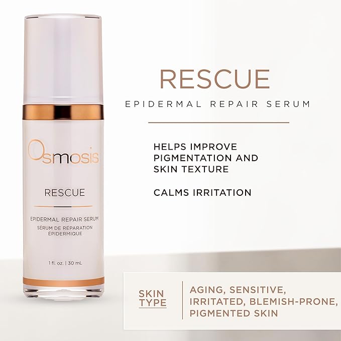 OSMOSIS Facial Moisturizer and Serum Kit, HYDRATE (1.69oz) Plumping Facial Moisturizer with Shea Butter, RESCUE (1oz) Epidermal Repair Facial Serum Calms Skin