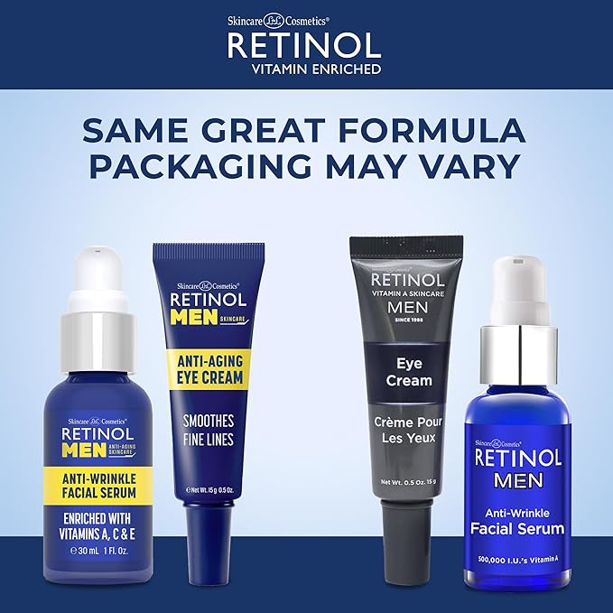Retinol Men Eye Cream Reduces Puffiness & Dark Circles, Boost Hydration & Minimize Visible Signs Of Aging Men Facial Serum - Vitamin-Enriched, Smooth Fine Lines & Wrinkles.