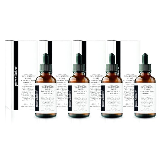 Triple Strength B5 (6.5%) and Hyaluronic Acid (4%) Drench Gel (w/Vit C 10% and E 2.5%) – 30ml / 1 fl oz (4 bottles)