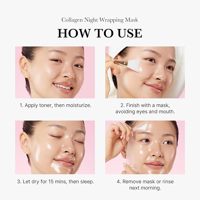 medicube Collagen Wrapping Mask Twin Pack with Jelly Brush- 2 Collagen Wrapping Masks + Jelly Brush
