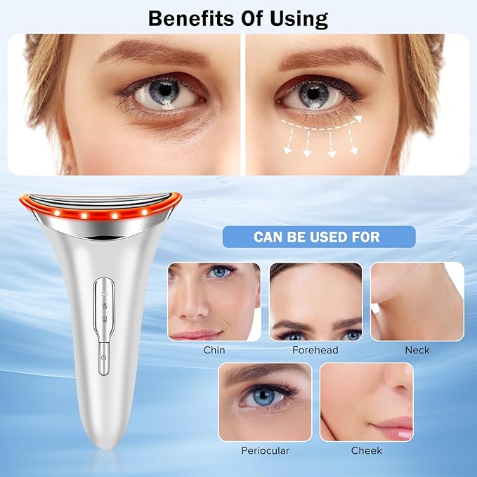 7-in-1 Face and Neck Care, Multi-Function Facial and Neck Skin Care for Home Use, 7 Color, White