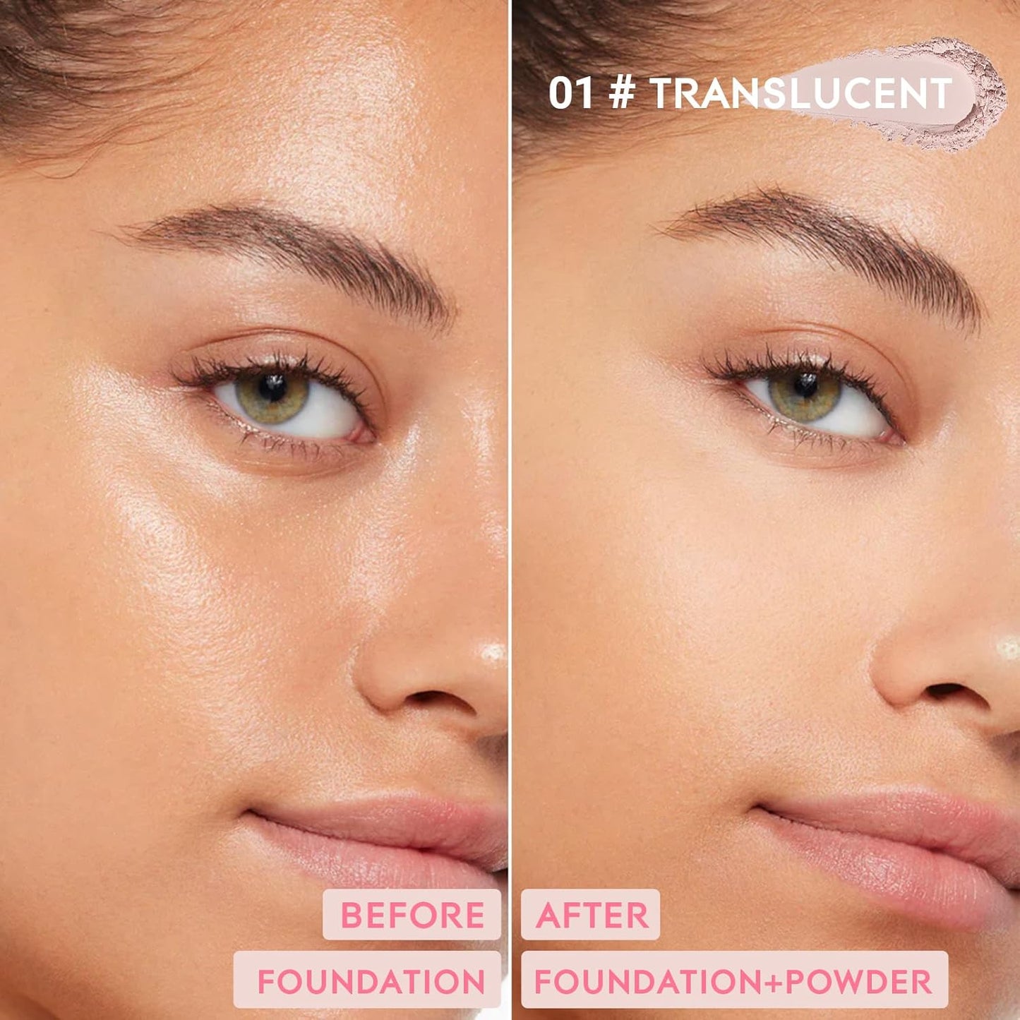 Vevivia Setting Powder - Creaseless Face Powder, Long Lasting Loose Powder Makeup with Blurring and Natural Finish, Loose Setting Powder for All Skin Types, Shine Control, Up to 24 Wear, Translucent