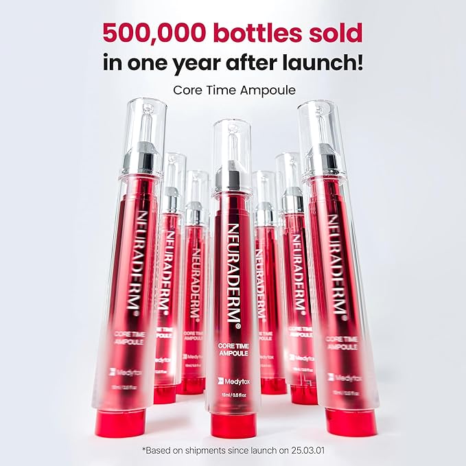 Core Time Ampoule, All-in-One Lifting Revitalizing Serum To Reduce Fine Lines Glowing Radiant Complexion (15ml/0.5 fl. oz x 2ea)